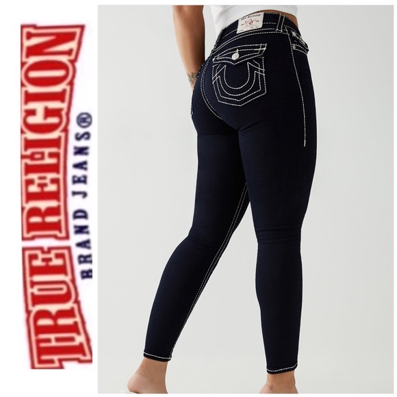 True Religion Jennie Curvy Jeans Dark Wash NWT - Picture 2 of 13
